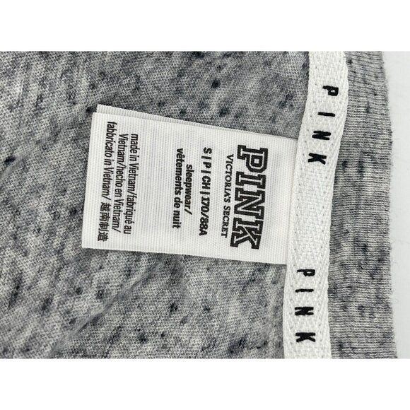 Pink Victoria's Secret Gray Sleepwear Top Shirt Size Small Women's V Neck - Picture 8 of 10